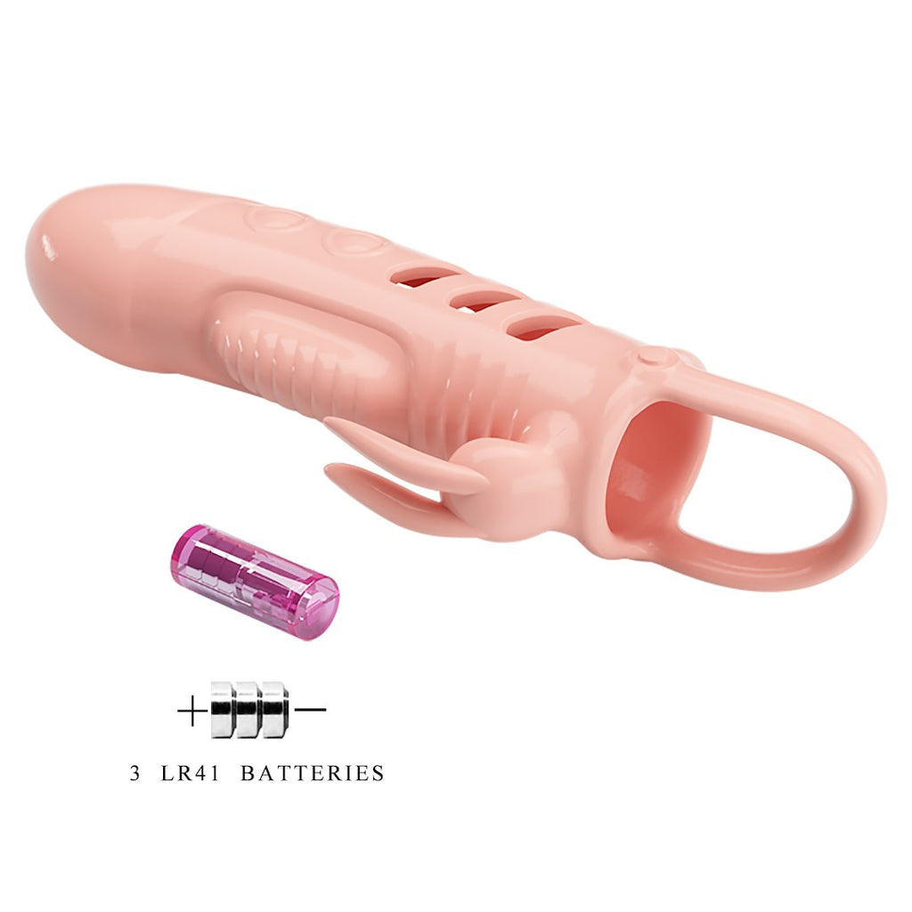 Pretty Love Sloane vibrační návlek na penis s králíčkem